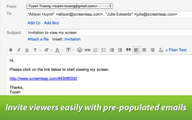 Screenleap for Gmail