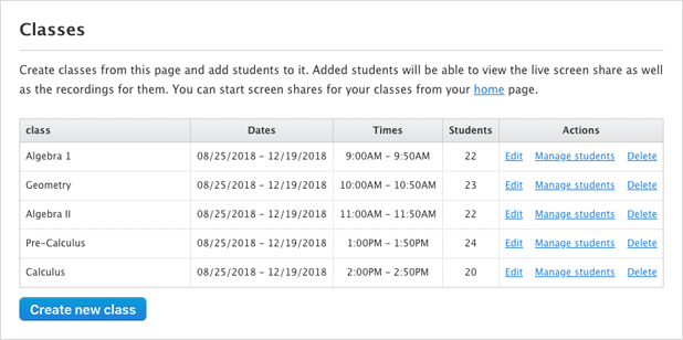 Screenleap for Education - Setup Classes